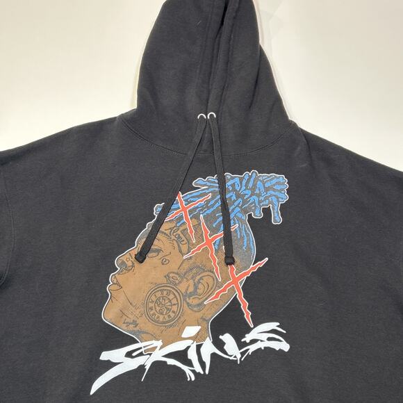 Xxxtentacion Hoodie Mens Size XL Black Skins Sweatshirt Rapper Hip Hop Concert - Picture 2 of 11